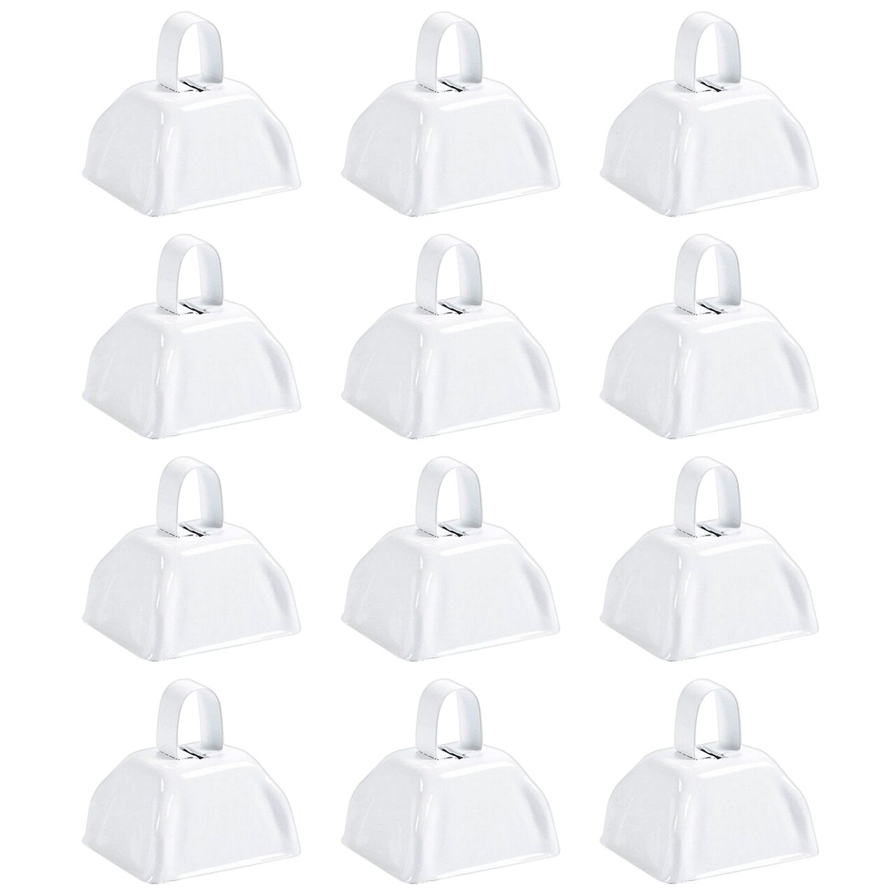 Set of 12 3-inch Cowbells with Handle, Hand Percussion Cow Bells